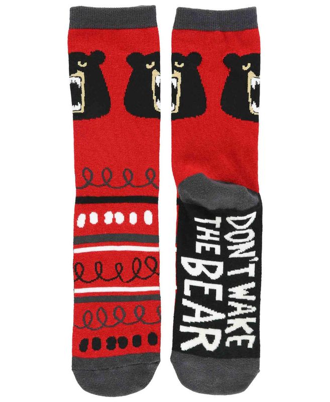 Lazy One Don't Wake Bear Crew Sock: