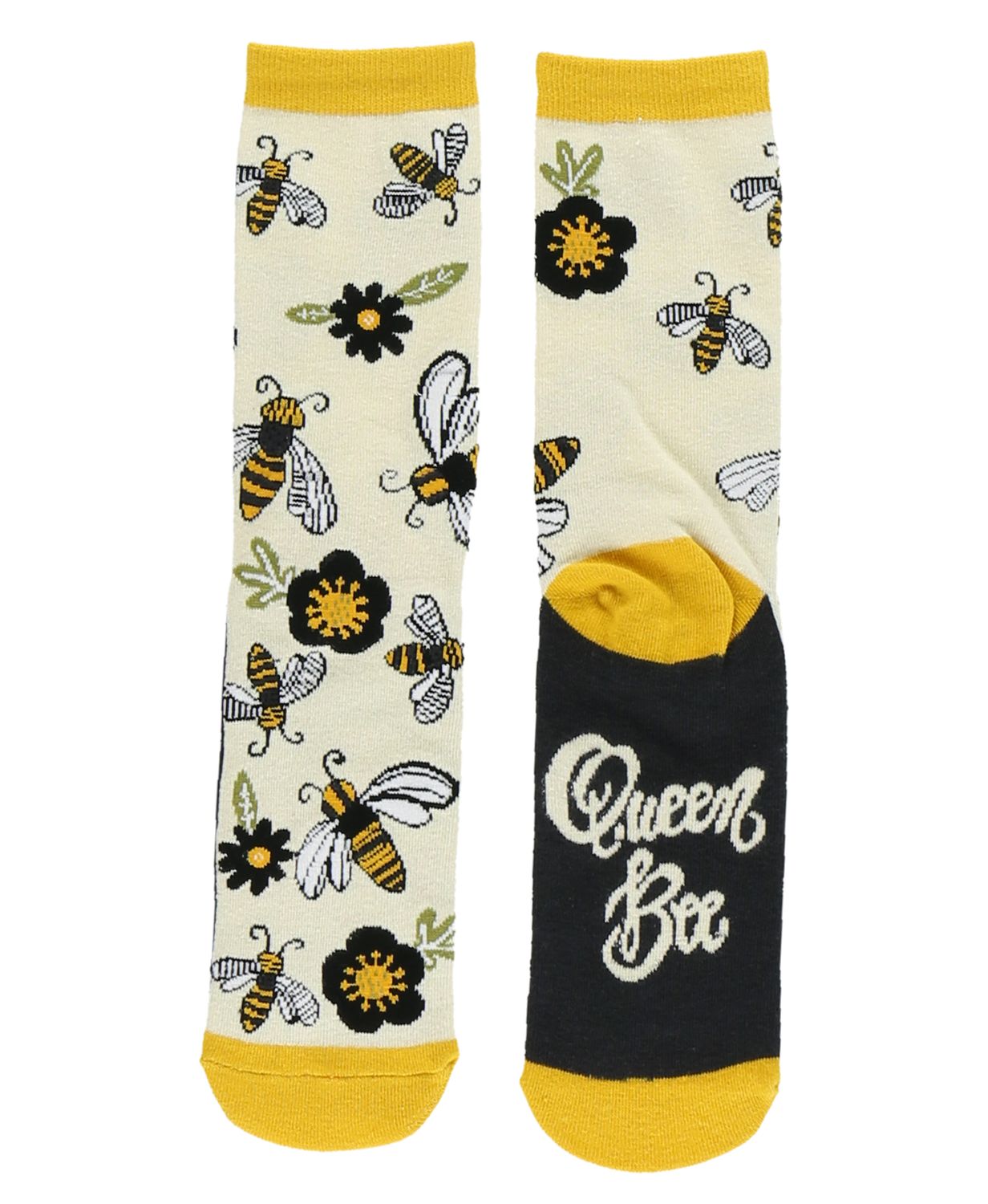 ^Lazy One Queen Bee Crew Sock:, Size: One Size