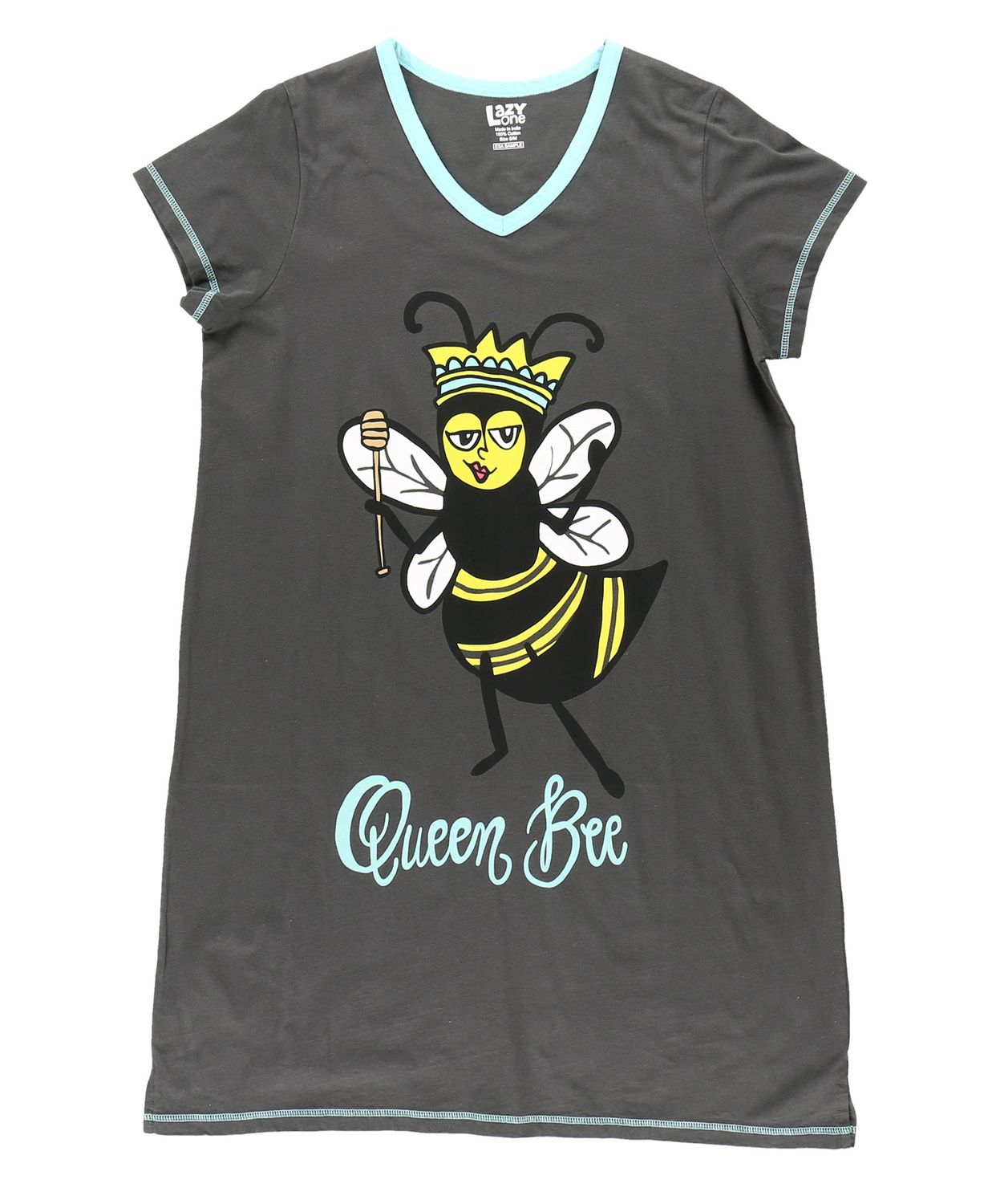 ^Lazy One Queen Bee V-neck Nightshirt:, Size: S/M