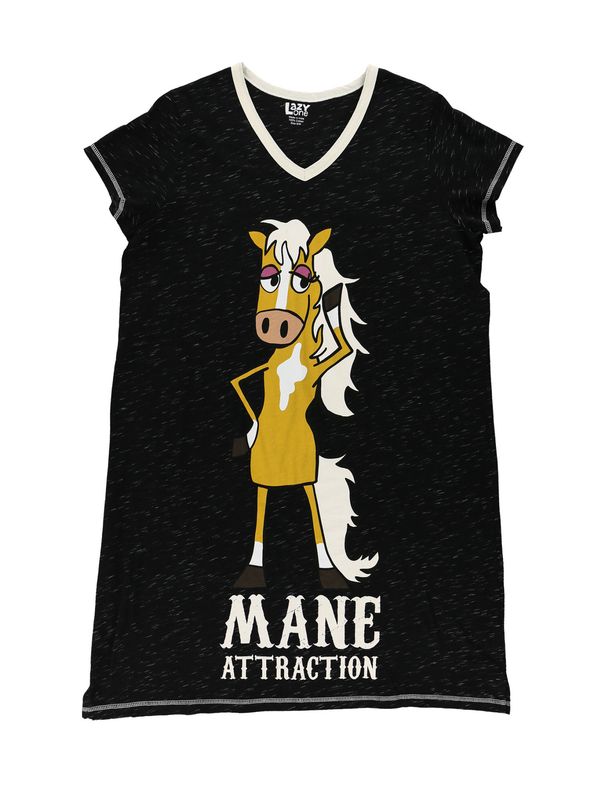 ^Lazy One Mane Attraction Women's V-Neck Nightshirt