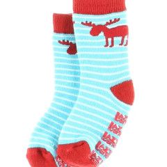 ^(SP) Moose Stripe Blue Infant Socks, Size: 6-12 M