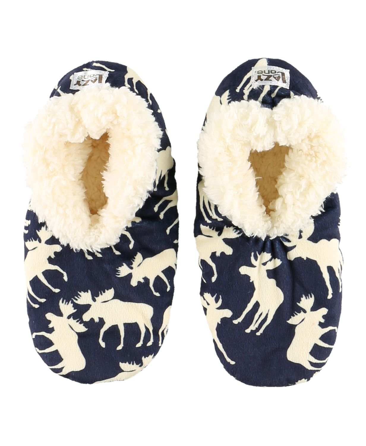 Lazy One Classic Moose BLUE Fuzzy Feet, Size: S/M