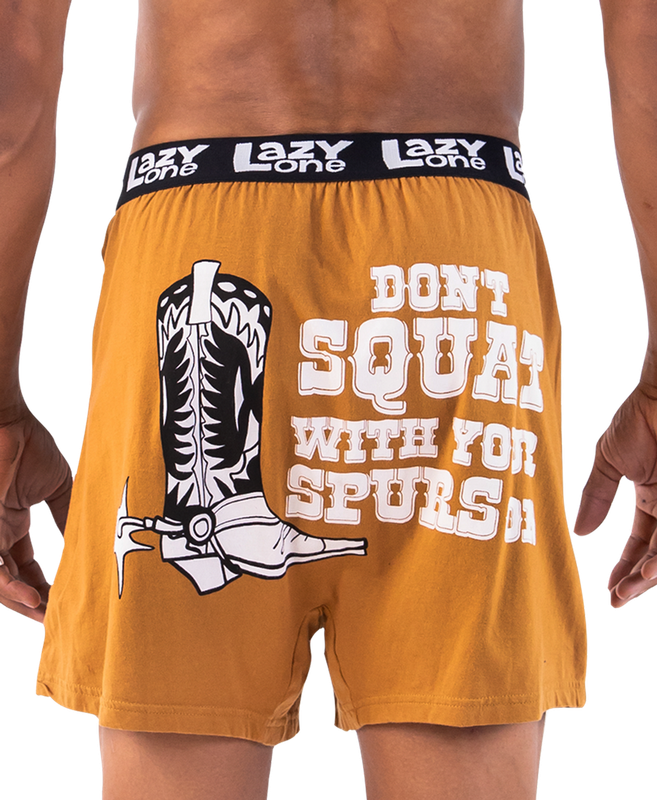 ^ Lazy One Don't Squat Funny Boxer:
