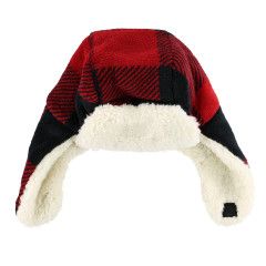 Red Plaid Bomber Critter Cap, Size: M