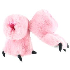 Lazy One Pink Bear Paw Slipper, Size: XS