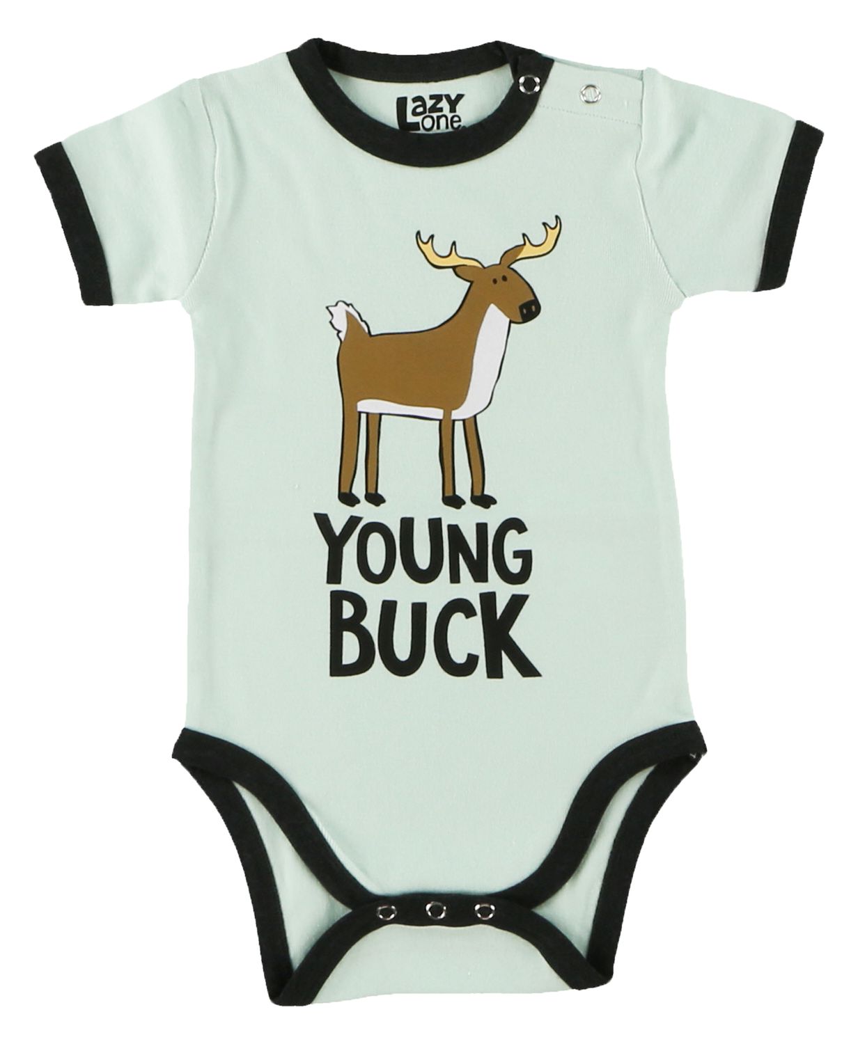 ^Lazy One Young Buck Deer Blue Infant Creeper Onesie, Size: 6M