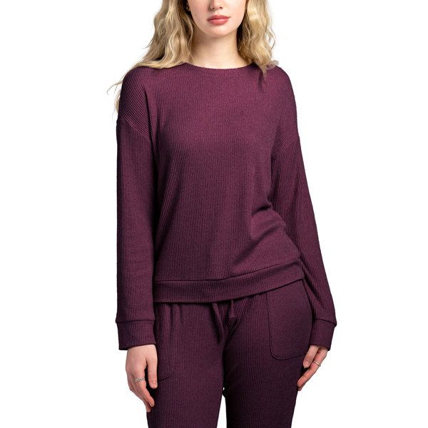 Hello Mello Cuddleblend Sweater:, Color: Wine Time:, Size: Large