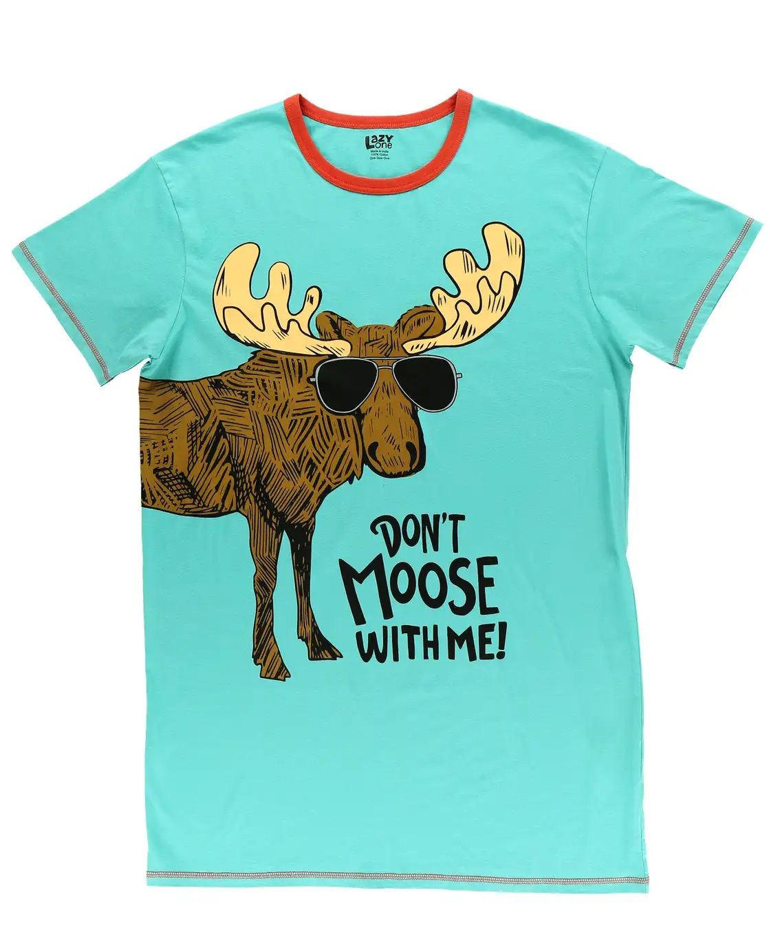 ~ Lazy One Don't Moose with Me Blue Nightshirt, Size: One Size