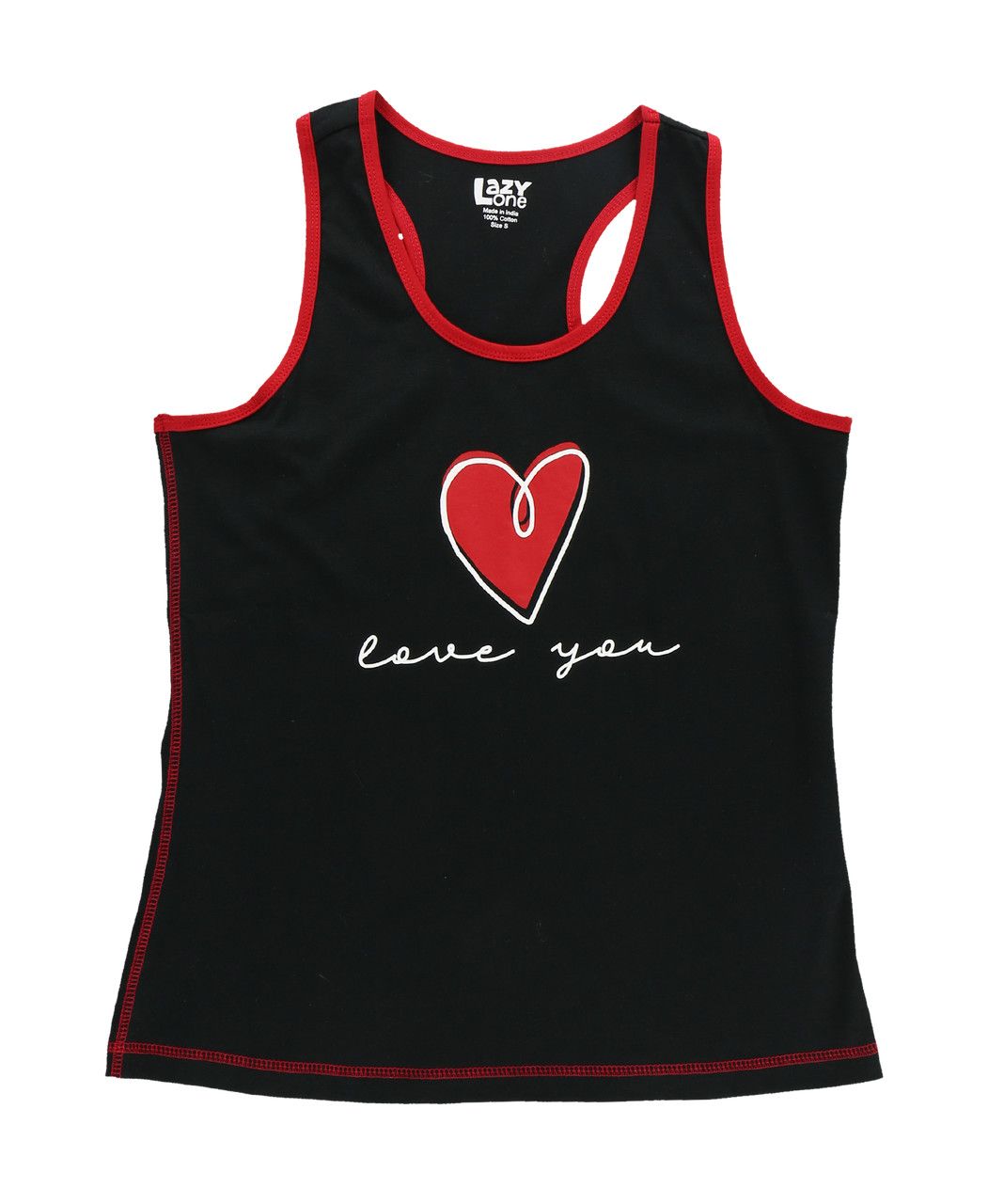 Lazy One Hearts "Love You" PJ Tank Top:, Size: L