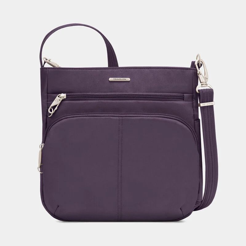 Travelon Anti-Theft Classic N/S Crossbody:, Color: Purple