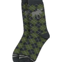^Lazy One Green Argyle Moose Crew Sock:, Size: XL