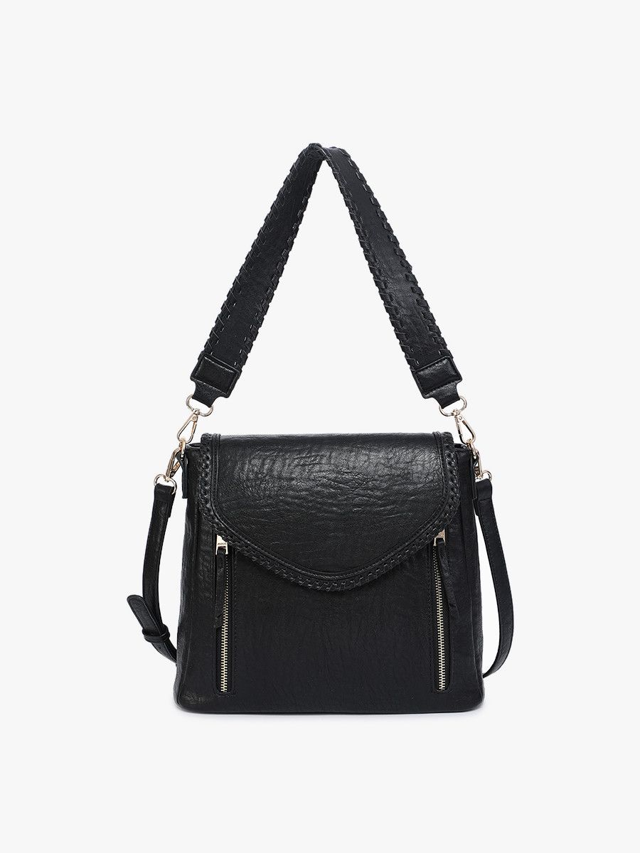 Jen &amp; Co Lorelei Vegan Crossbody:, Color: Black
