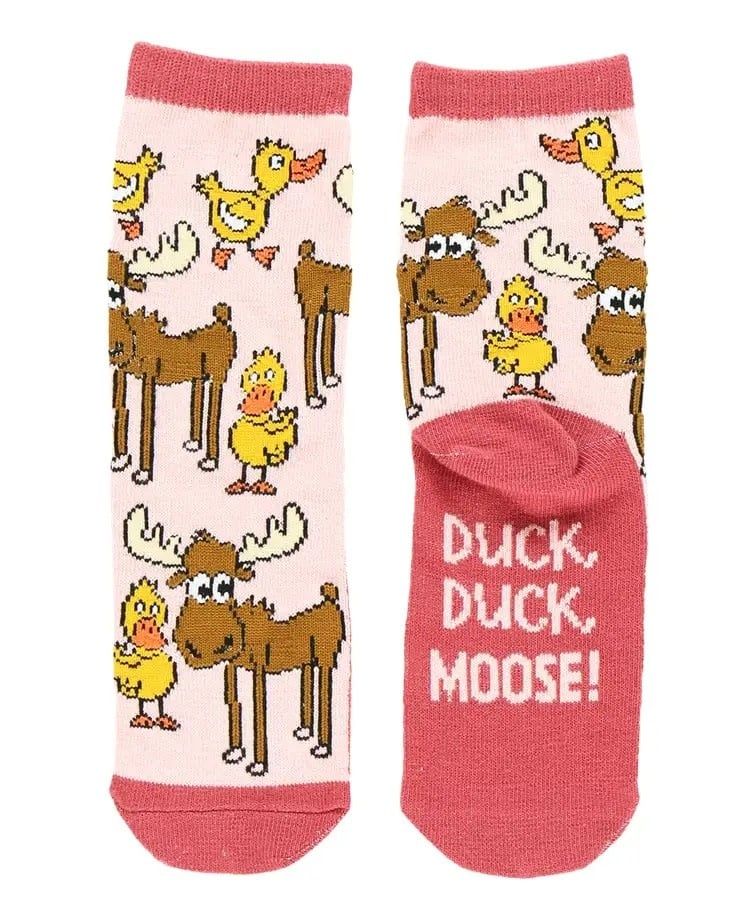 Lazy One Duck Duck Moose Kid's Sock:, Color: Pink:, Size: L