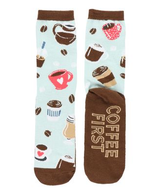 Lazy One Coffee First Crew Sock: