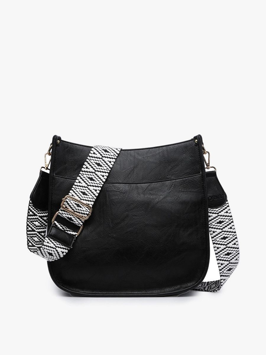 Jen &amp; Co Chloe Vegan Crossbody:, Color: Black
