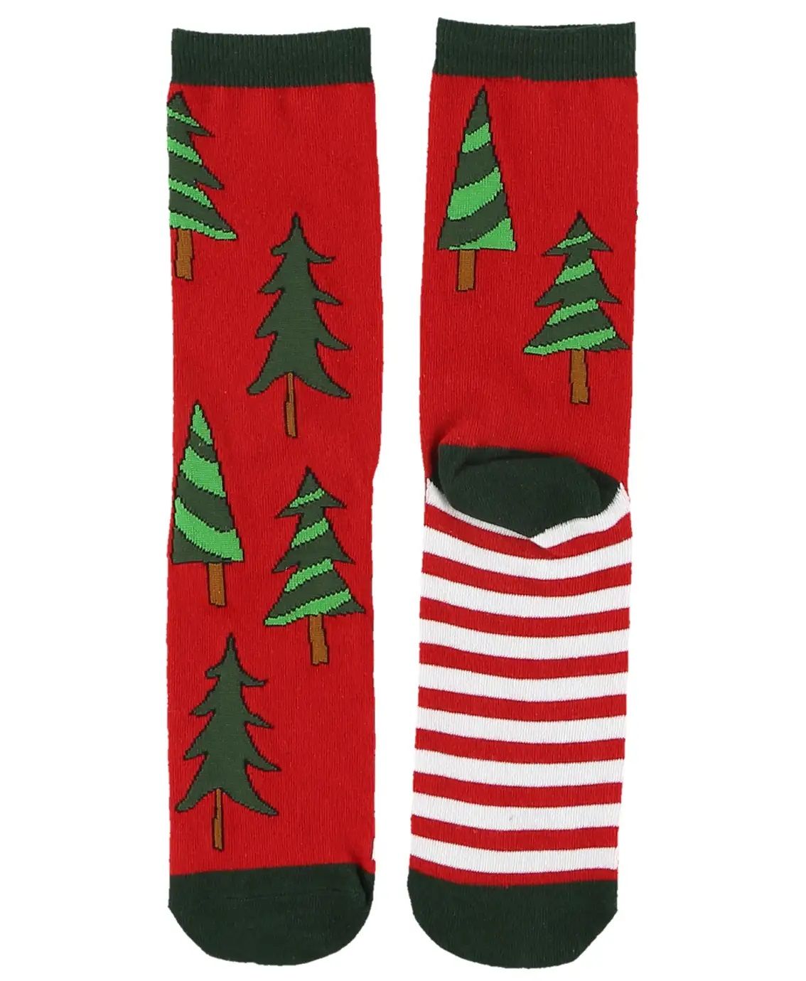 Lazy One Striped Trees Crew Sock, Size: One Size