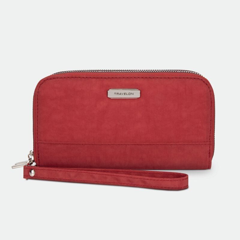 Travelon RFID Blocking Double Zip Clutch Wallet: