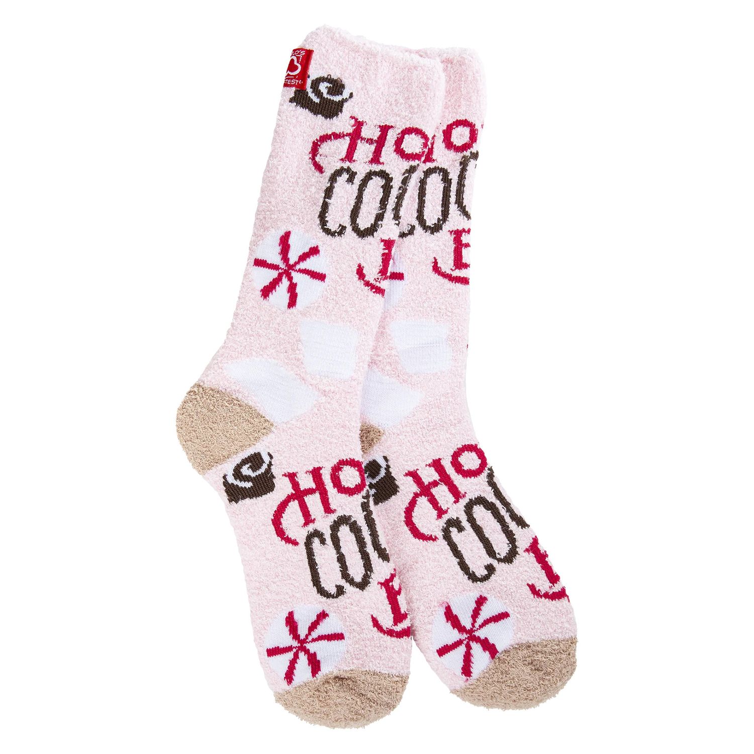 World's Softest Socks - Holiday Christmas Cozy Crew, Color: Hot Cocoa Bar