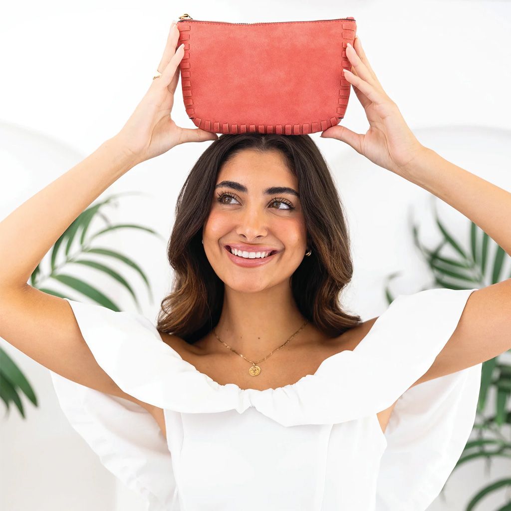 Jen &amp; Co Bonnie Vegan Whipstitch Clutch/Crossbody: