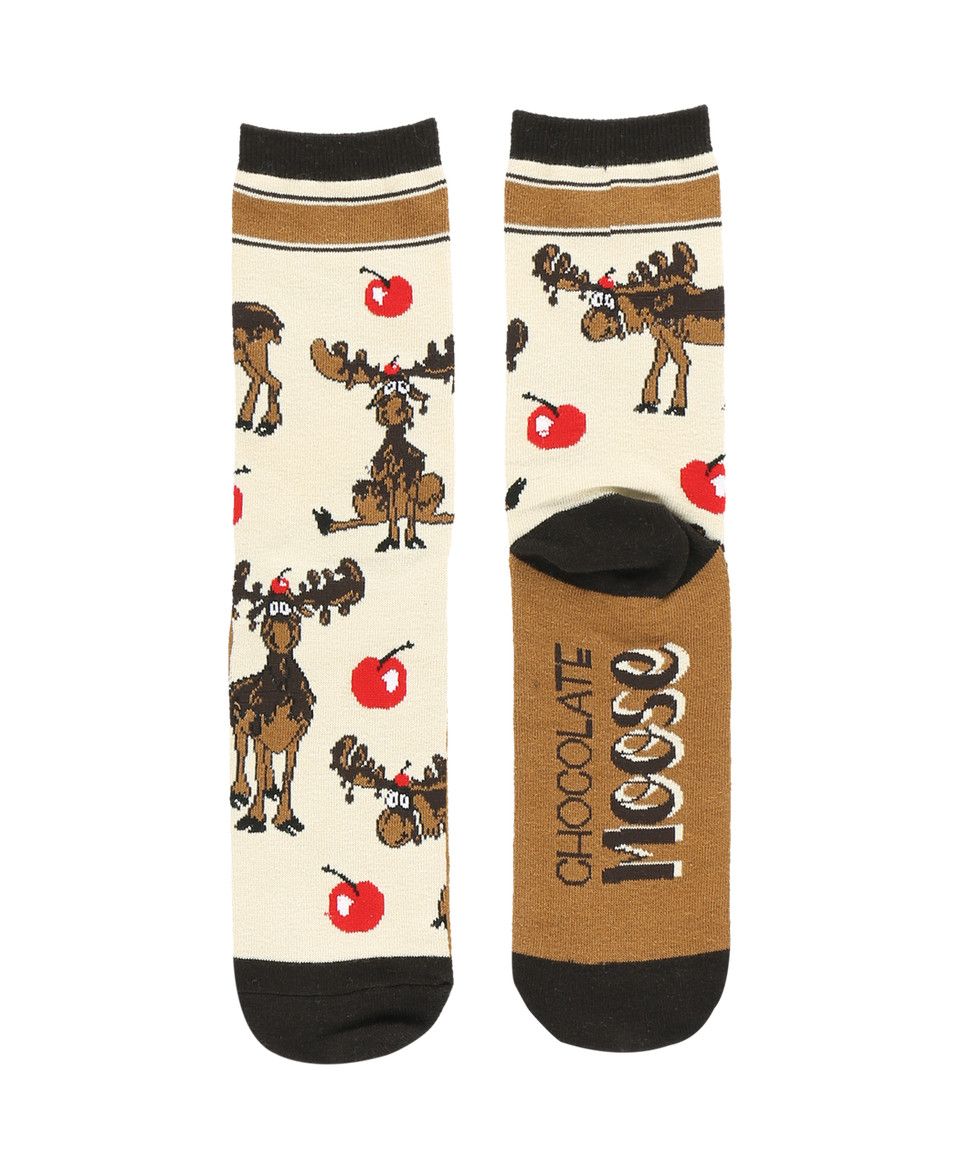 Lazy One Chocolate Moose Tan Crew Sock: