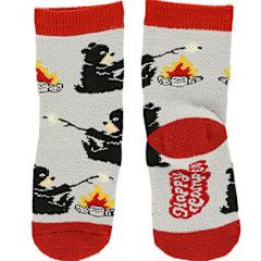 Lazy One Happy Camper Grey Infant Sock:, Size: M (12-24 Mo)