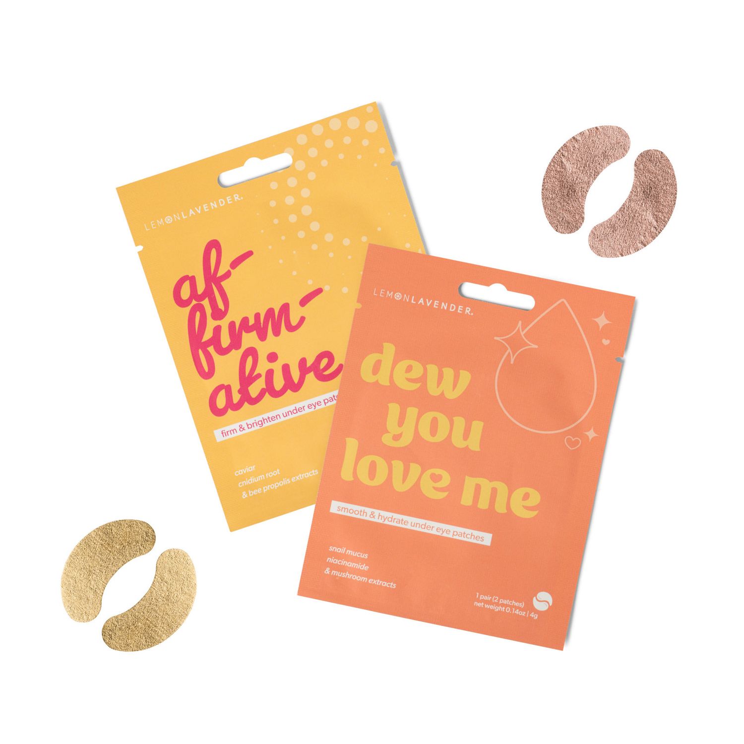 Lemon Lavender Eye Candy Foil Under Eye Patches:, Color: dew you love me