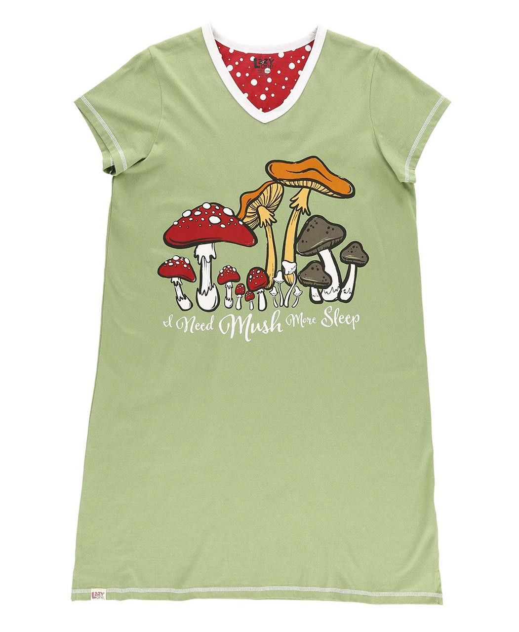 Lazy One Mushroom Women's V-neck Nightshirt: