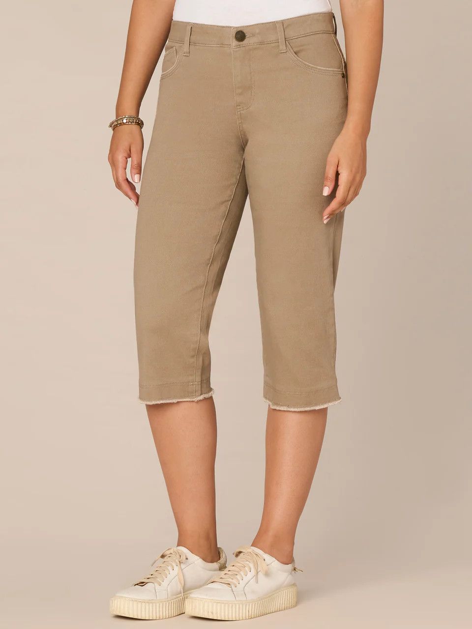 Democracy "Ab"solution Mid-Rise Fray Hem Skimmer:, Color: Portobello, Size: 16