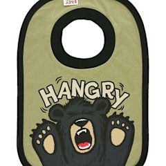 Lazy One Hangry Bear Infant Bib:, Design: One Size (Green)
