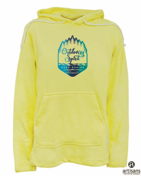 Isla Hooded Pullover "Outdoorsy Spirit":, Color: Island Yellow:, Size: Small