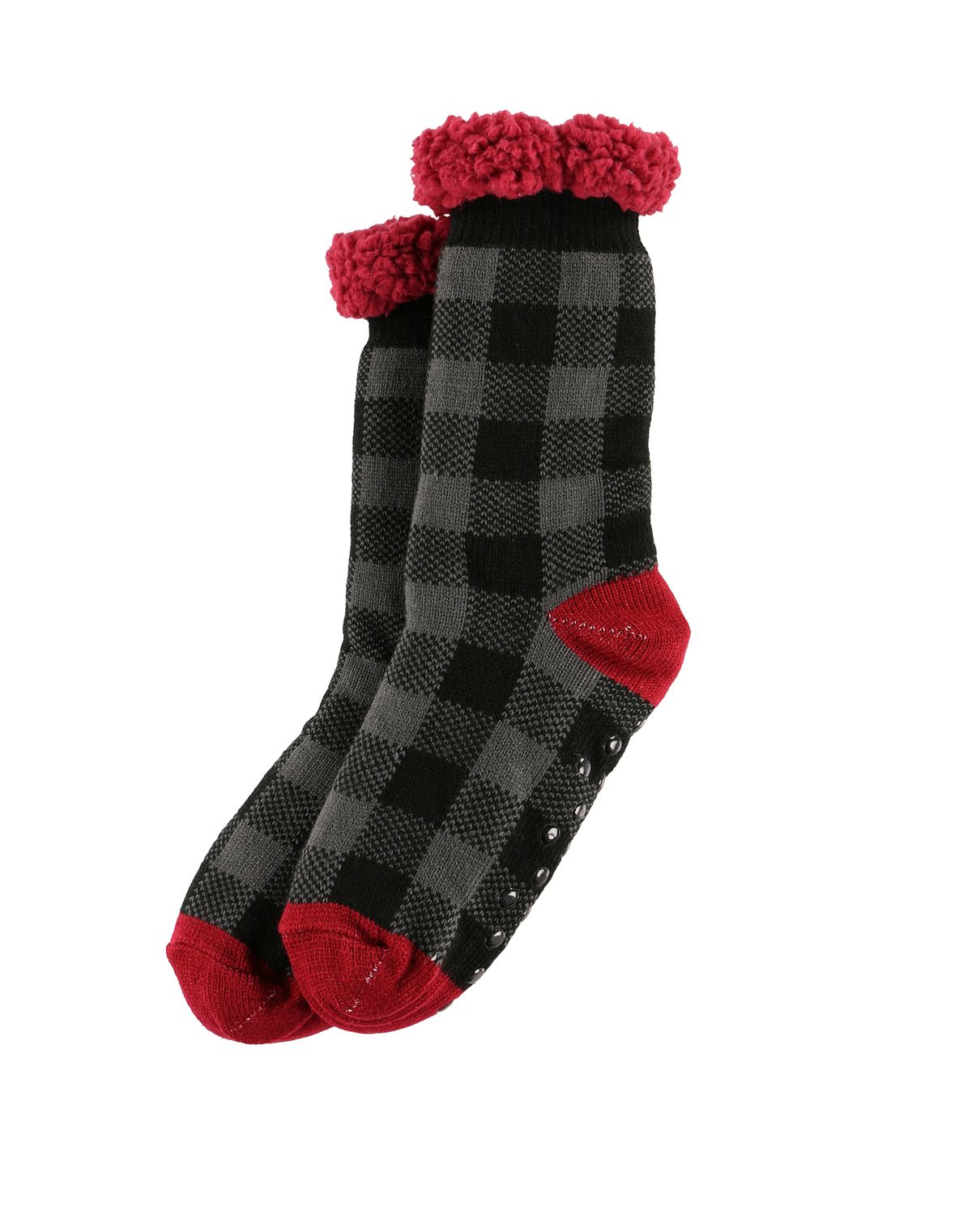 Lazy One Plush Sock, Design: Grey Plaid