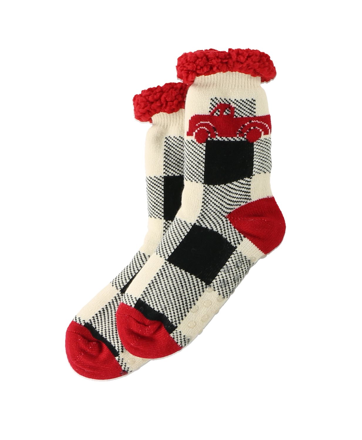 Lazy One Plush Sock, Design: Truck Plaid