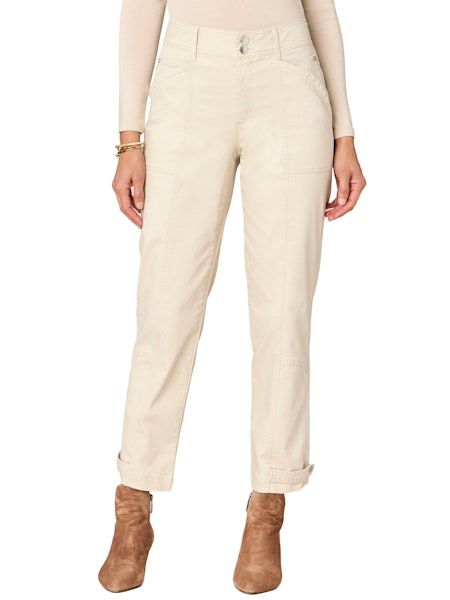 Democracy 27/15 AB Sol High Rise Tapered w/ Snap Hem:, Color: Stone:, Size: 2