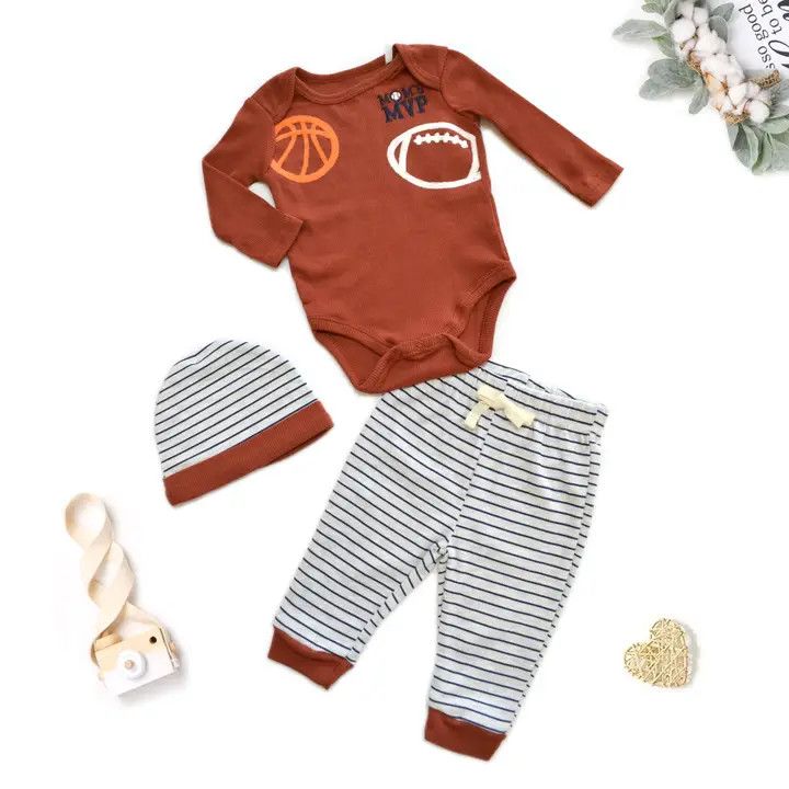 Lollipop Dreams Mom's MVP Bodysuit Hat Pants Set (3pcs):