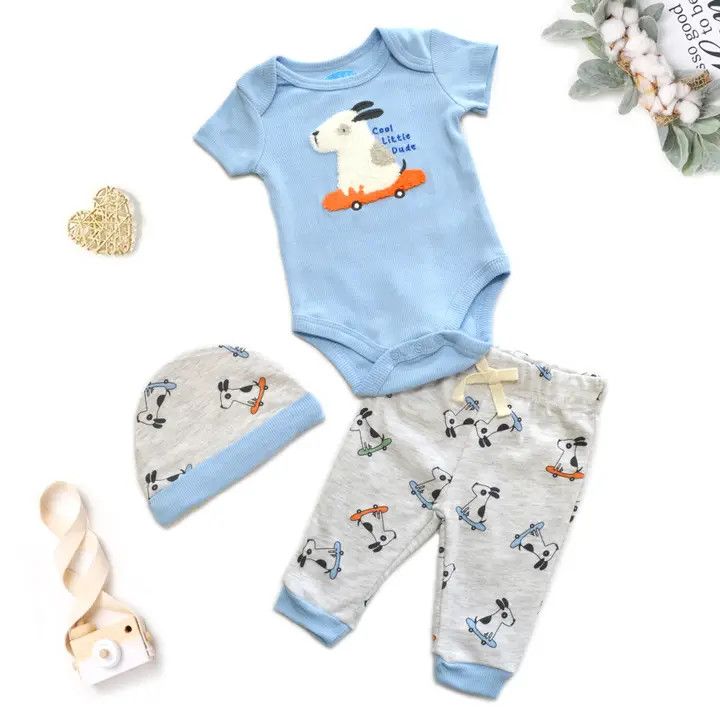 Lollipop Dreams Cool Little Dude Bodysuit Hat Pants Set (3pcs):, Size: 0-3M