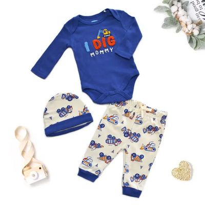 Lollipop Dreams I Dig Mommy Bodysuit Hat Pants Set (3pcs):