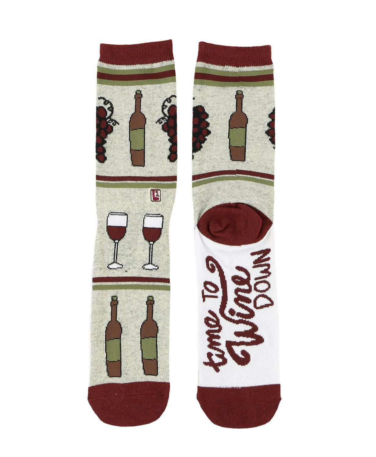 Lazy One Wine Down Crew Sock:, Size: One Size