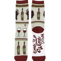 Lazy One Wine Down Crew Sock:
