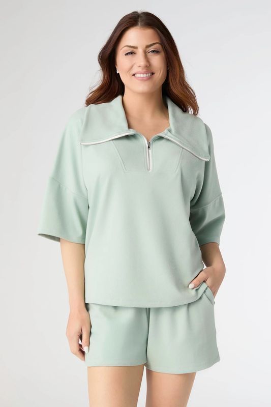 Coco + Carmen Weekend Brushed Drop Sleeve 1/4 Zip: