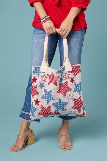 Coco + Carmen Knitted Tote:, Design: Stars