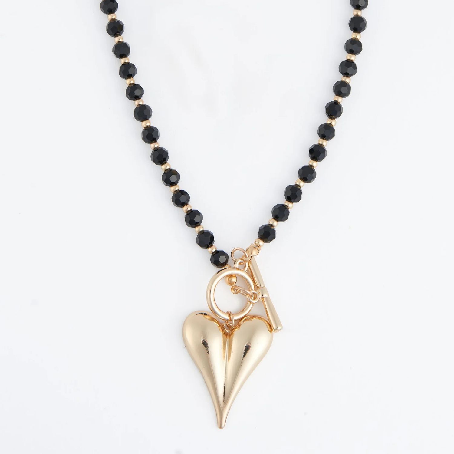 Howards Violette Toggle Heart Pendant Necklace, Color: Jet Black Gold