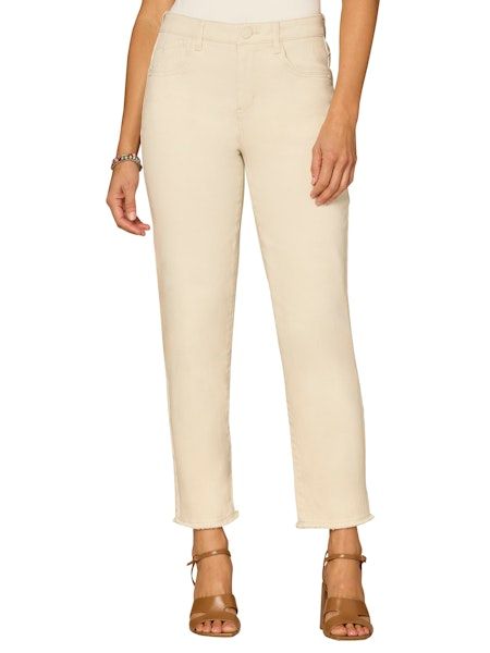Democracy 27/14 AB Sol High Rise Slim Straight w/ Cascading-D &amp; Clean Finish Fray: