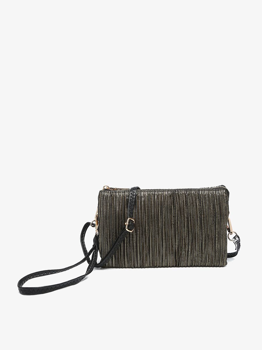 Jen &amp; Co Riley Shimmer Stripe Crossbody:, Color: Black