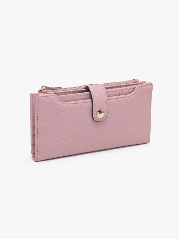Jen &amp; Co Violet Vegan RFID Fold-Out Wallet: