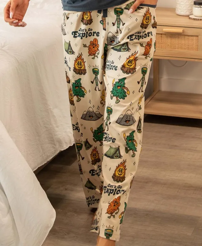 Lazy One Let's Go Explore (Vintage Camping) Women's Regular Fit PJ Pant: