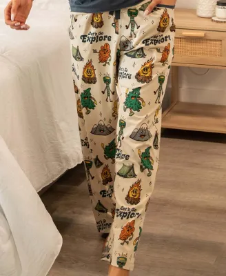 Lazy One Let's Go Explore (Vintage Camping) Women's Regular Fit PJ Pant: