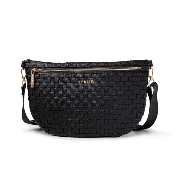 Kedzie Terrace Woven Crossbody:, Color: Black