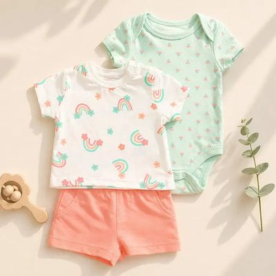 Lollipop Dreams 3pc Bodysuit T-Shirt &amp; Short Set: