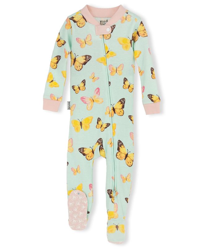 Lazy One Wild Firefly Butterfly Infant Footed Pajama: