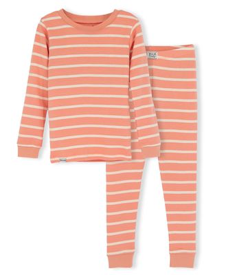 Lazy One Wild Firefly Coral Stripes PJ Set: